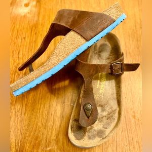Birkenstock Gizeh Rare Blue Sole sz 39 8.5
